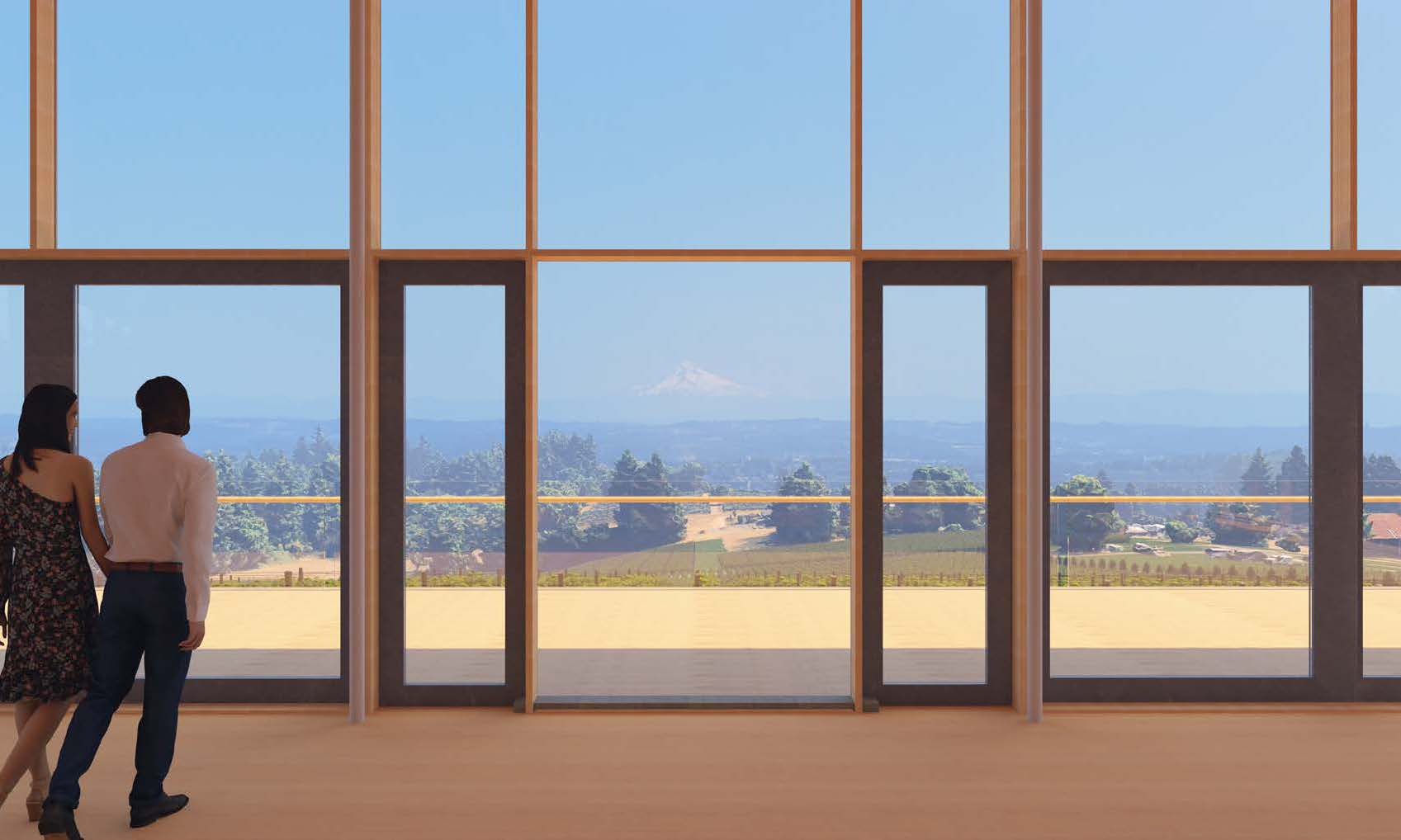 minimalist tasting room view
